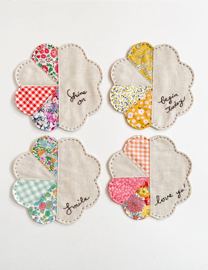 Printable Coaster Patterns.pdf Fleur Coasters PDF Download Pattern – Sewing Illustration