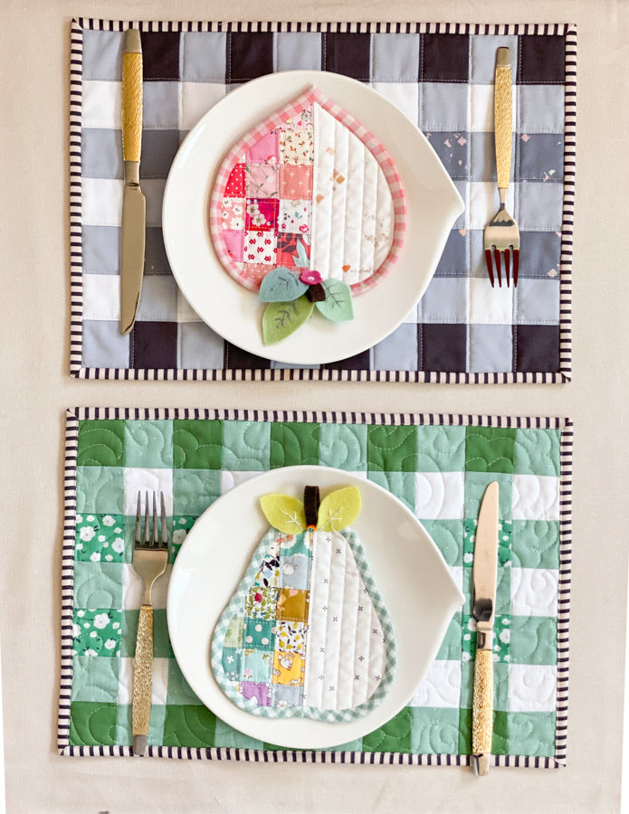 Gingham Placemat PDF Download Pattern Sewing Illustration