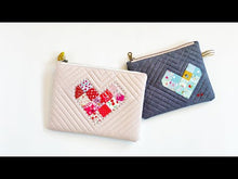 Load and play video in Gallery viewer, Heart Zipper Pouch PDF Download Pattern
